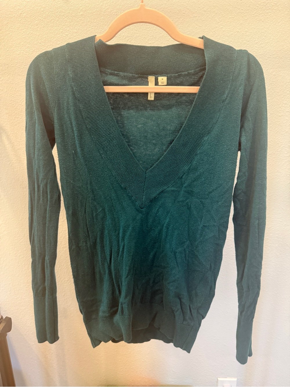 Frenchi Teal Knit V-Neck Sweater